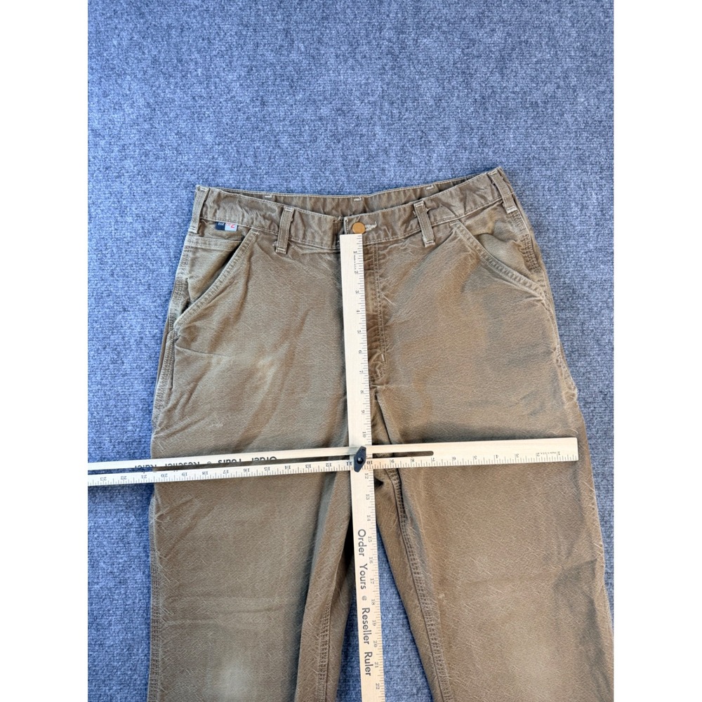 Carhartt FR Pants Mens 32x32 Brown Flame Resistant Workwear Duck Canvas Faded 10 - Picture 6 of 12